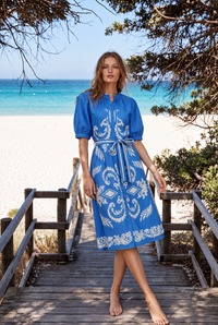 Lola Coast Midi Dress in Jewel Capri Blue
