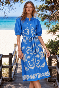 Lola Coast Midi Dress in Jewel Capri Blue