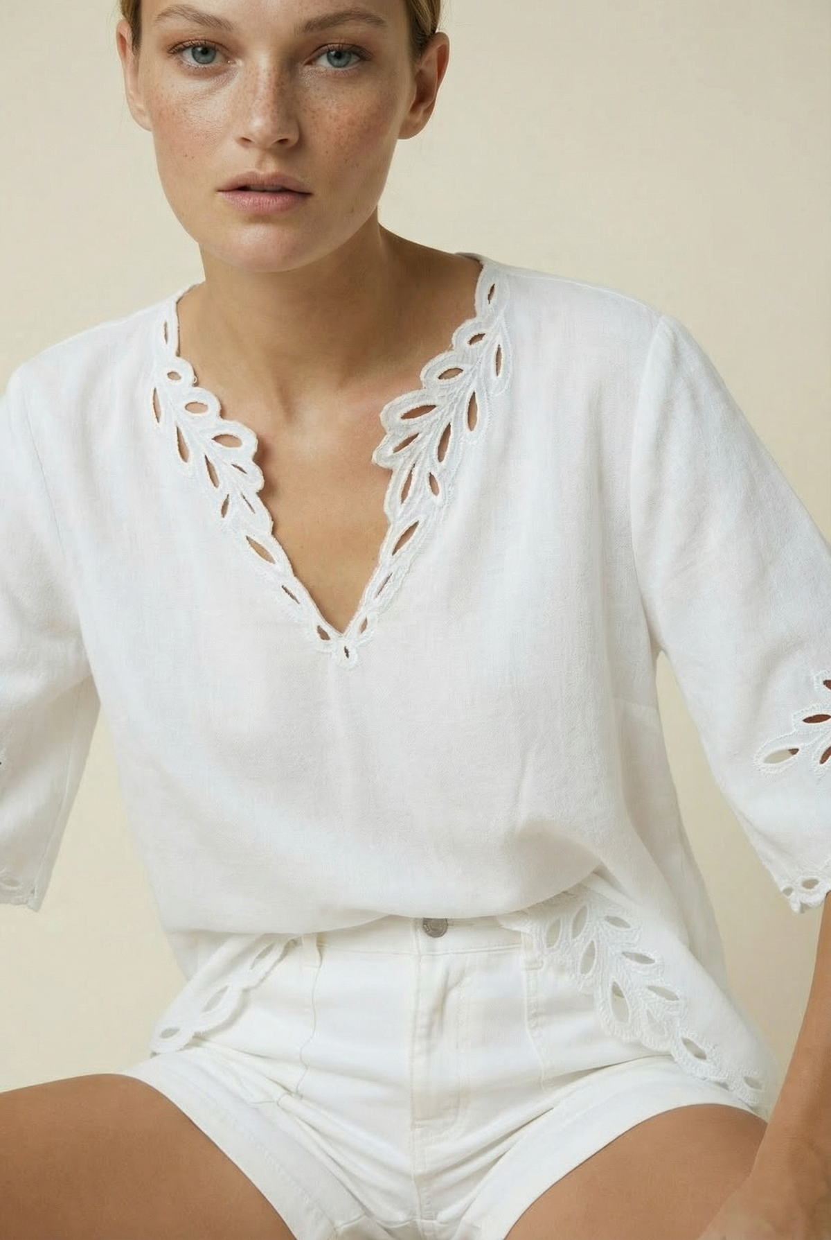 Lola Cordelia linen shirt in baby blue