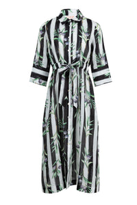 Coop - Stripe A Pose Ramie Dress - Olive Branch