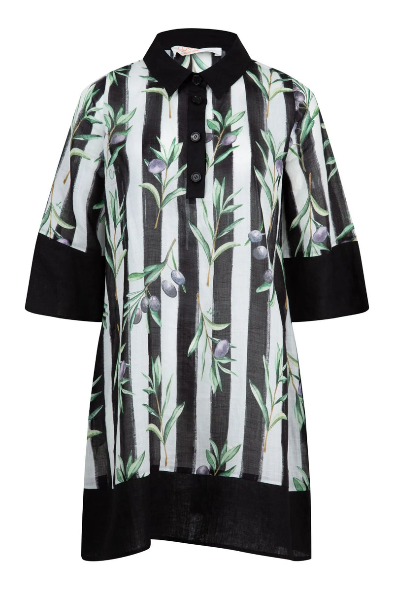 Coop - Stripe When It's Hot Ramie Dress - Olive Branch