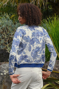 Coop Feeling Blue-tiful Cardigan in Blue & White - back