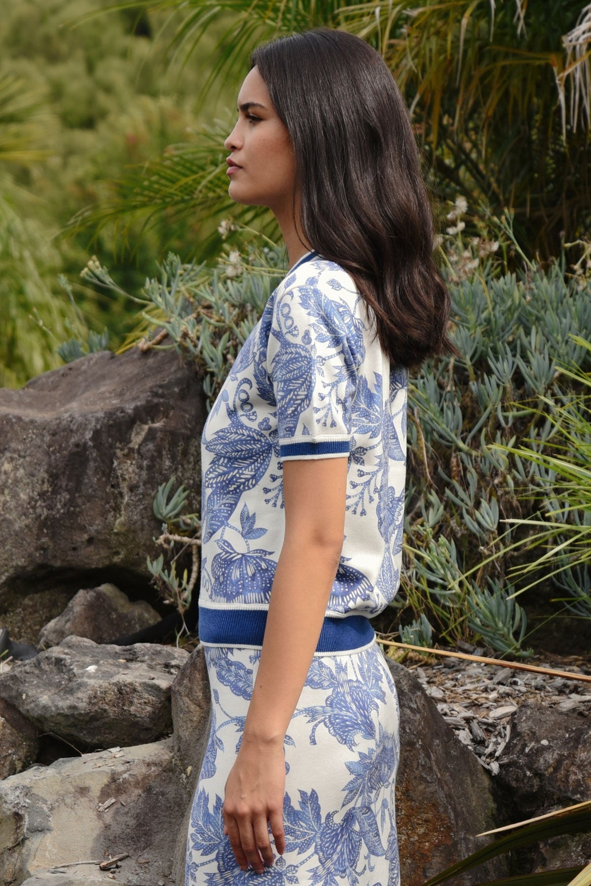 Coop Out Of The Blue Top in Blue & White - side