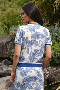Coop Out Of The Blue Top in Blue & White - back