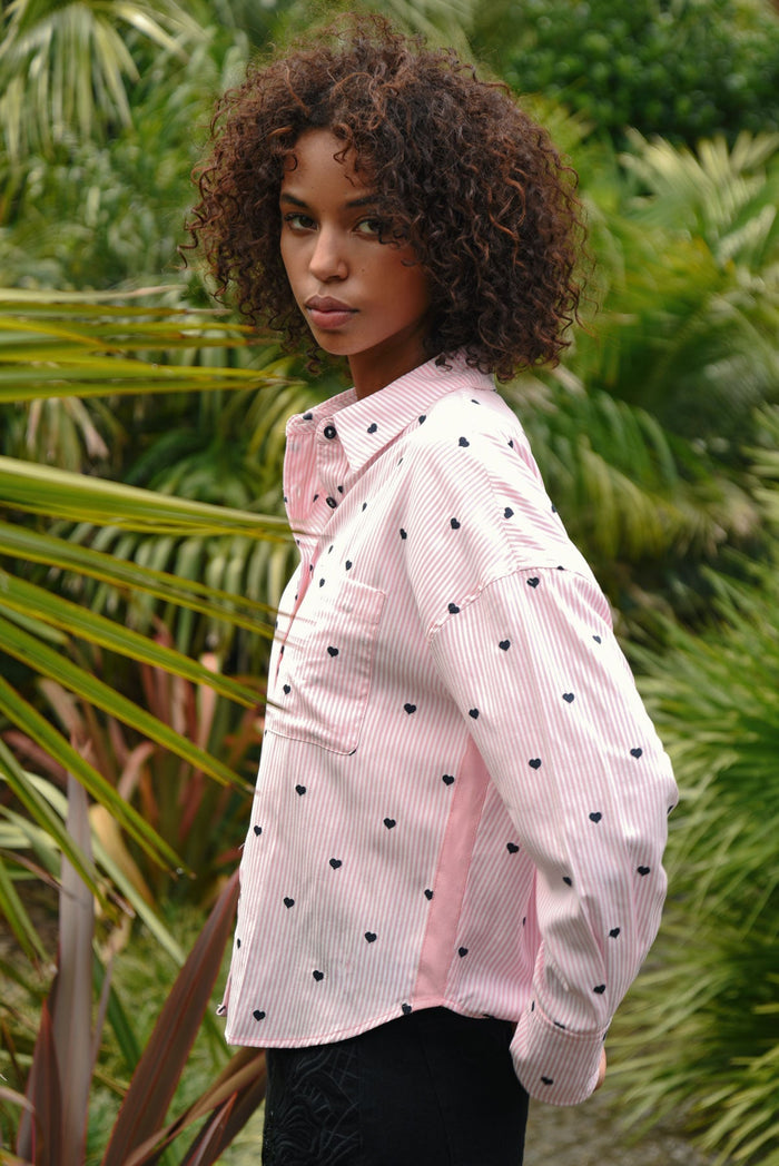 Coop Heart Line Shirt in Pink - side