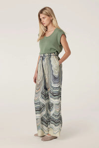 Cable - Flax Scoop Top - Field Green