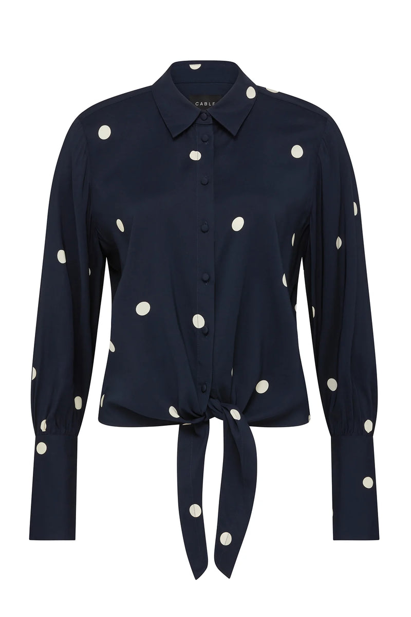 Cable - Muse Blouse - Navy Spot
