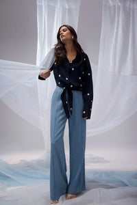 Cable - Muse Blouse - Navy Spot