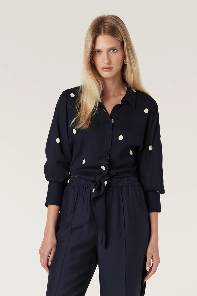 Cable - Muse Blouse - Navy Spot