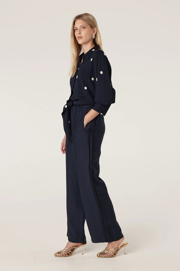 Cable - Muse Blouse - Navy Spot