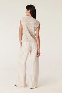 Cable - Savannah Linen Pant - Natural Stripe