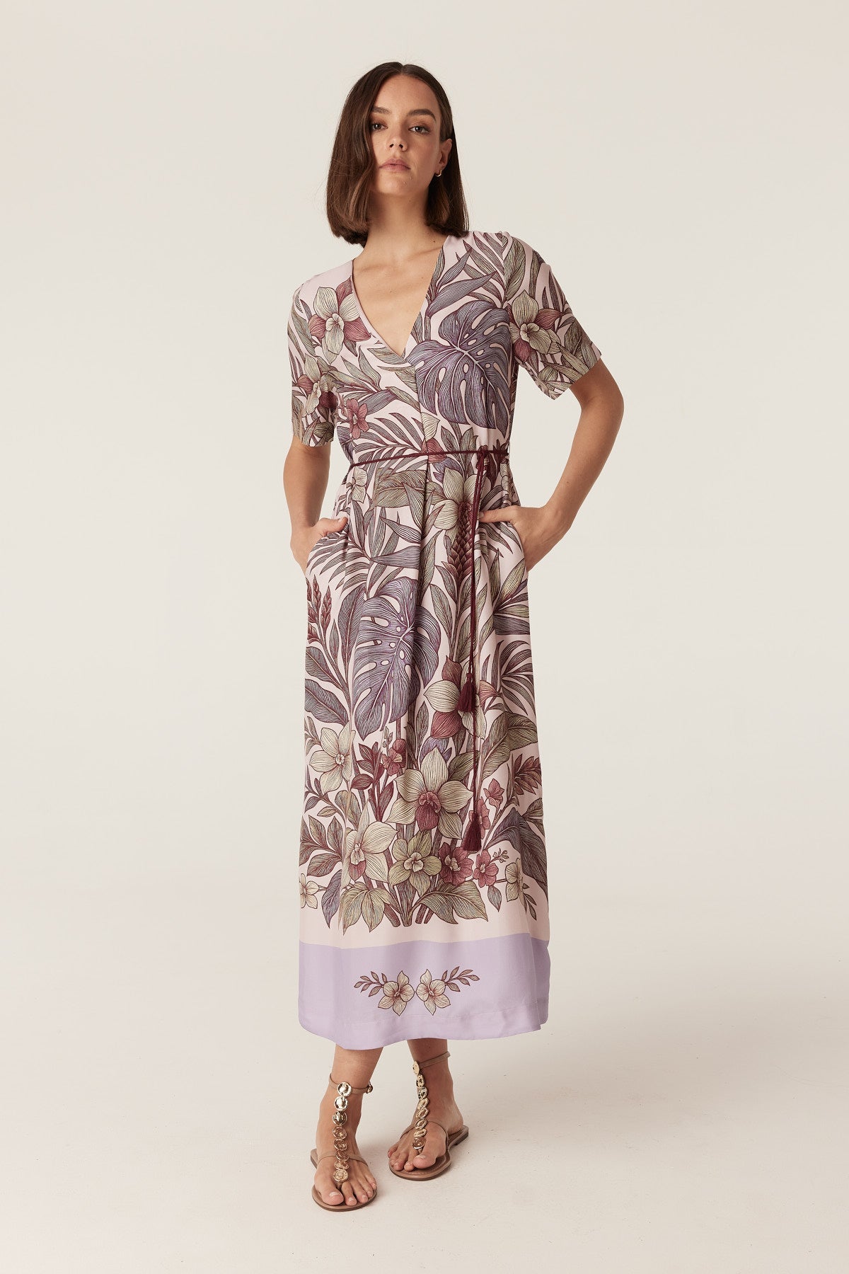 Cable Erika Kaftan Dress in Paradise Print