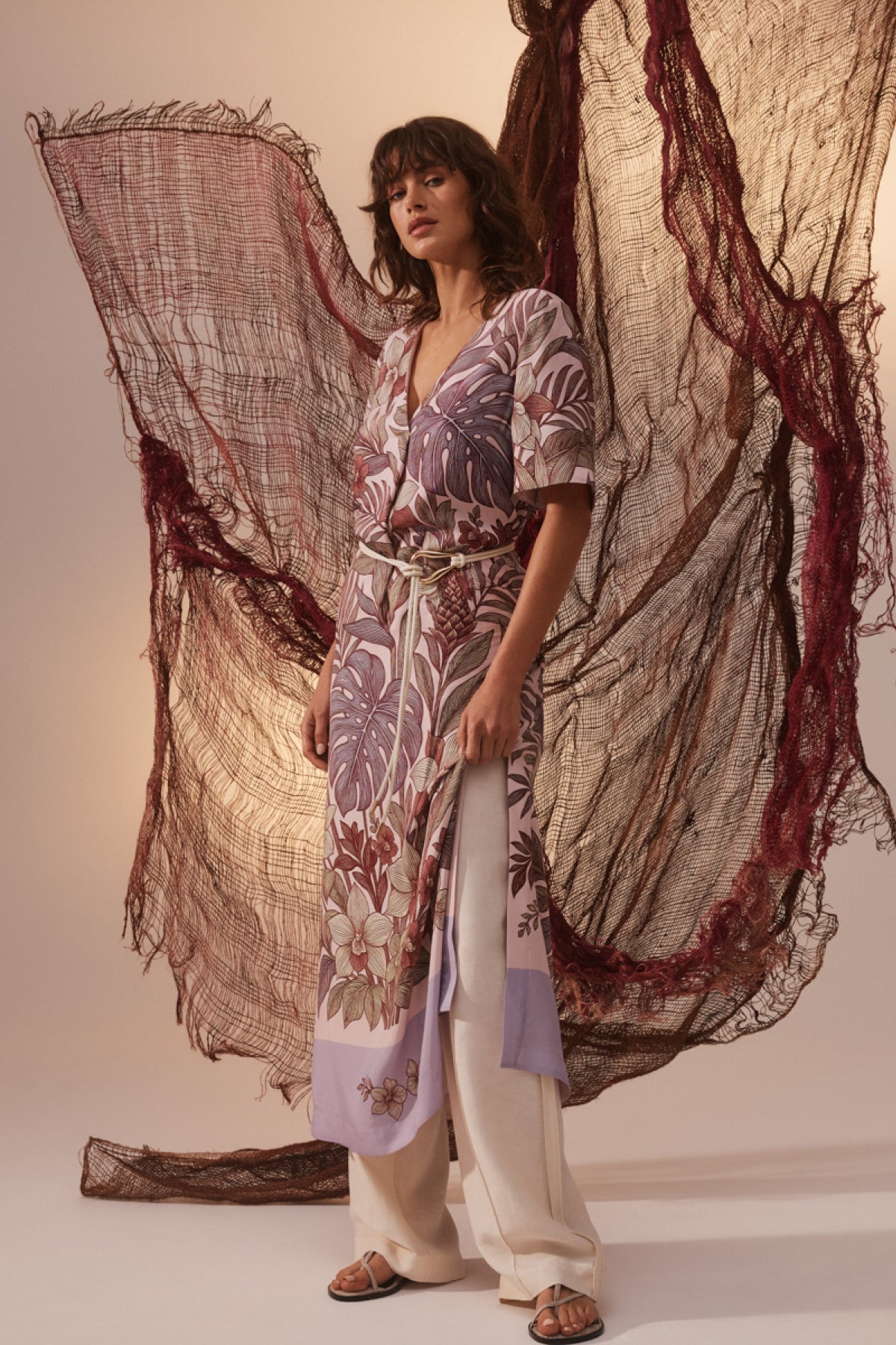 Cable Erika Kaftan Dress in Paradise Print