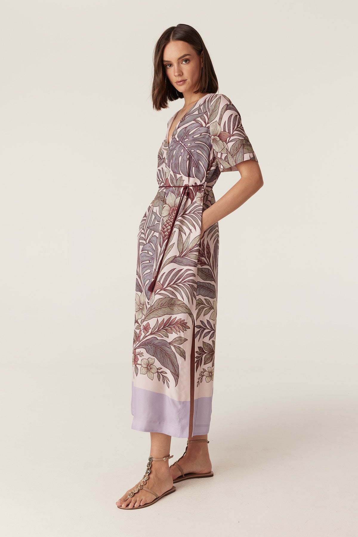 Cable Erika Kaftan Dress in Paradise Print