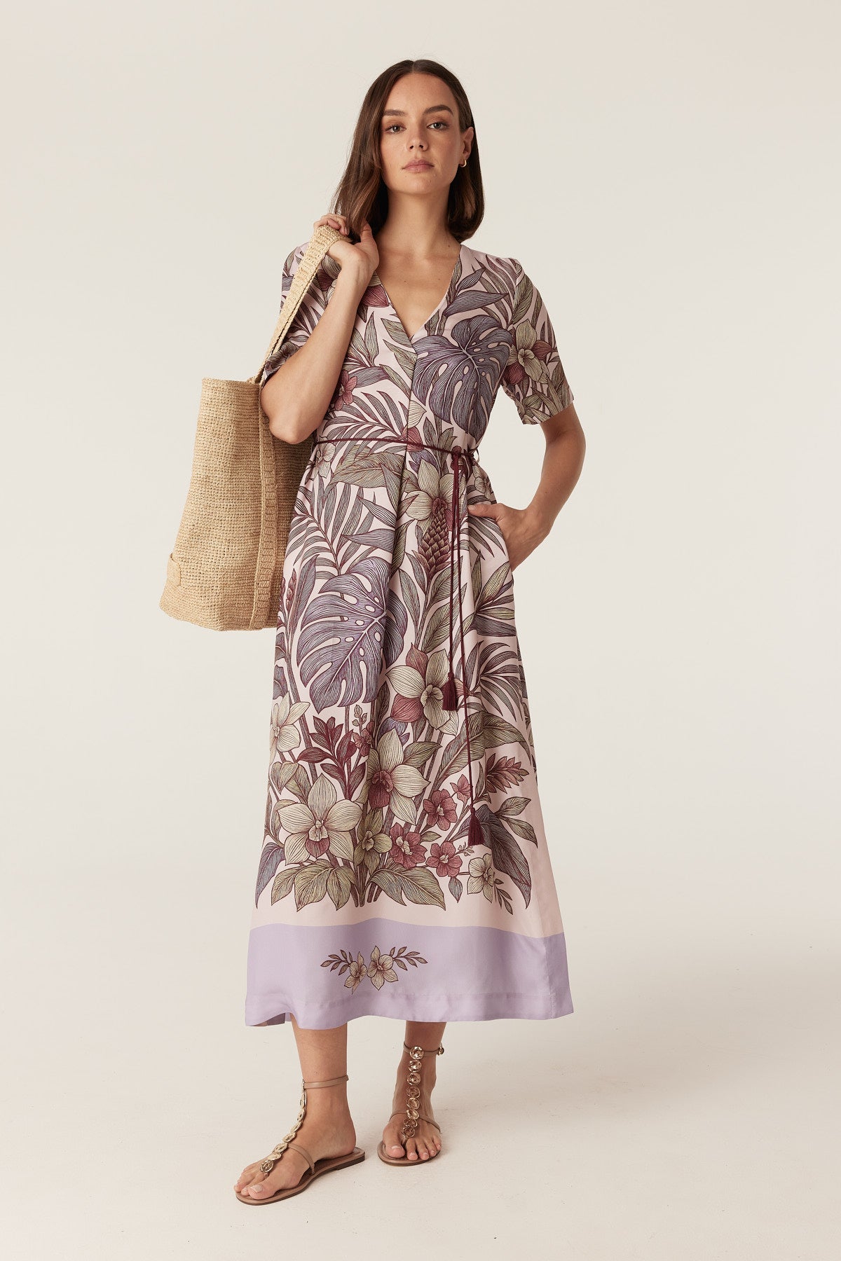 Cable Erika Kaftan Dress in Paradise Print