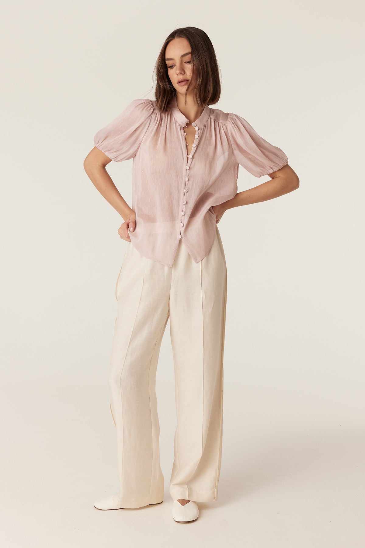 Cable Rosie Blouse in Pink