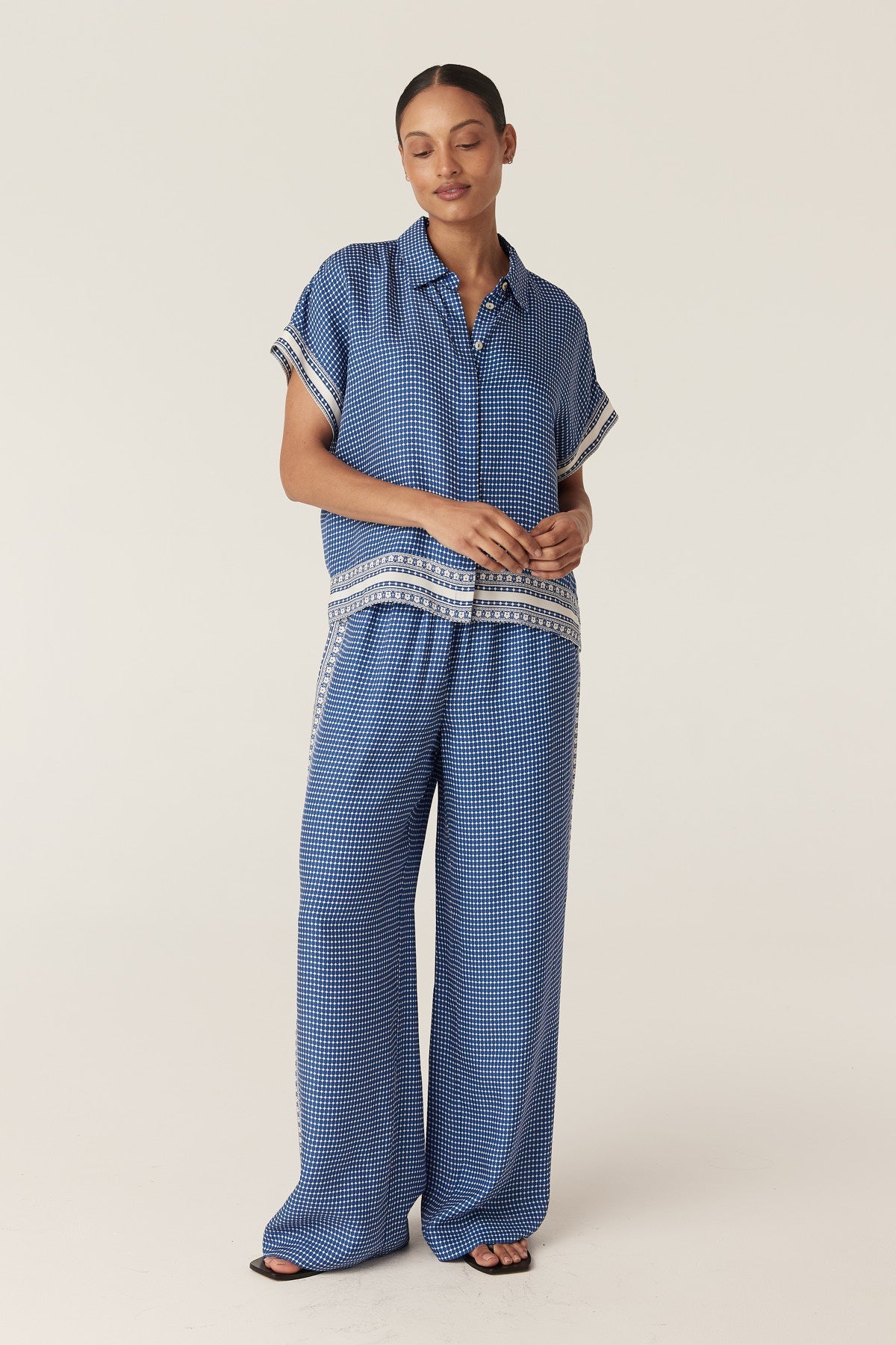 Cable Serra Wide Leg Pant in Mediterranean Tile