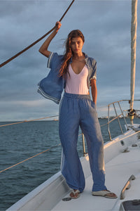 Cable Serra Wide Leg Pant in Mediterranean Tile