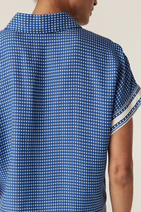 Cable Serra Blouse in Mediterranean Tile