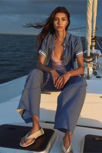Cable Serra Blouse in Mediterranean Tile
