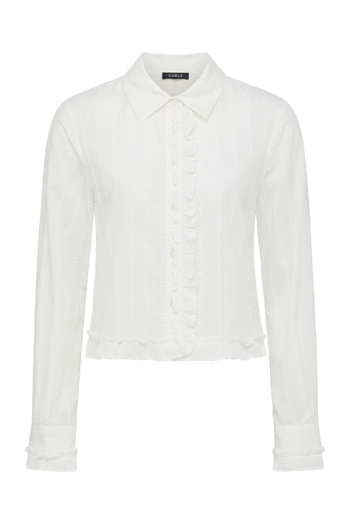 Cable Corso Cotton Dobby Blouse in White