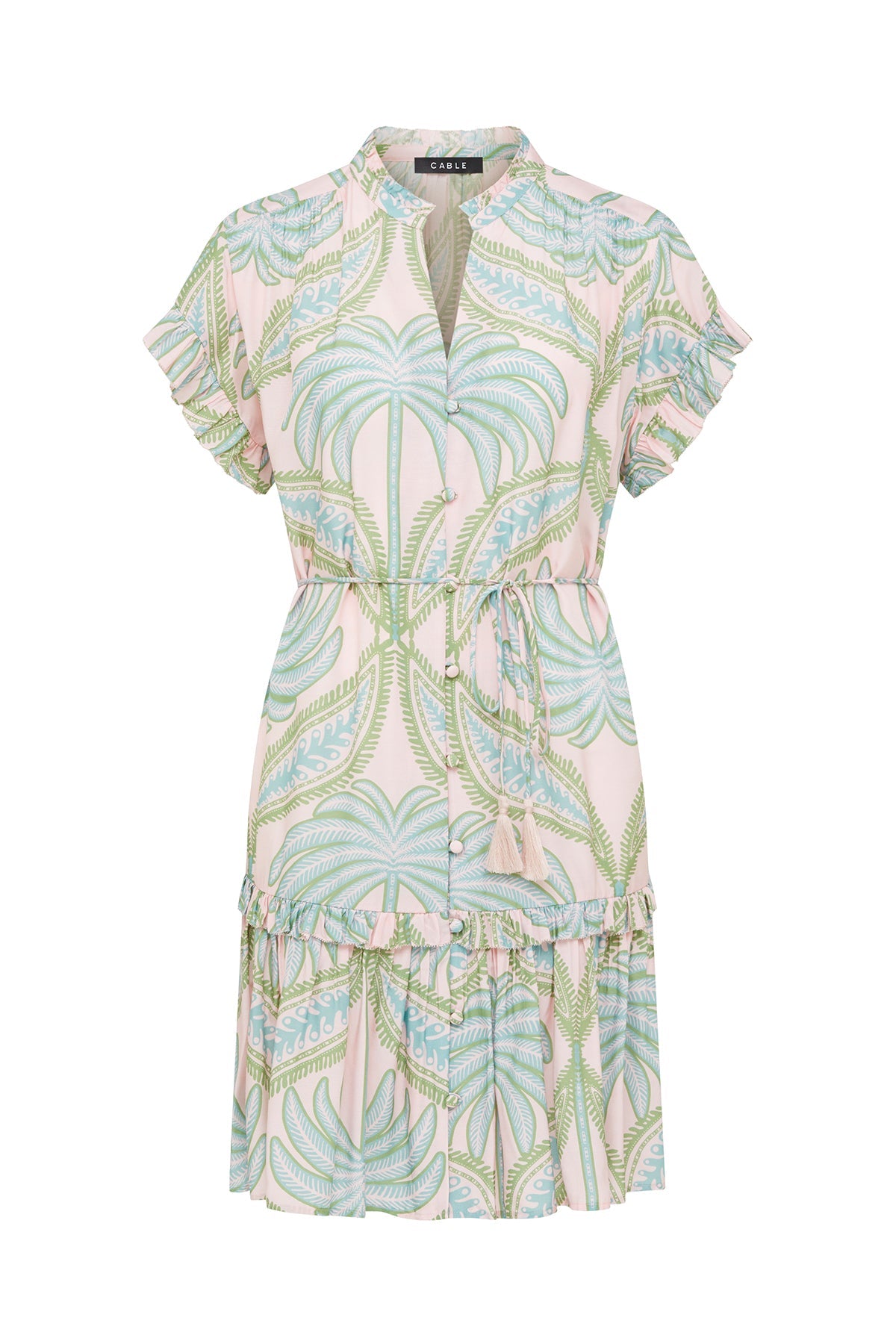 Cable Havana Frill Dress in Pastel Palm