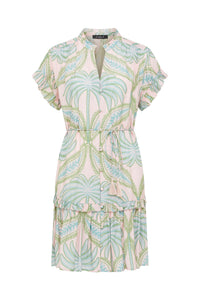 Cable Havana Frill Dress in Pastel Palm