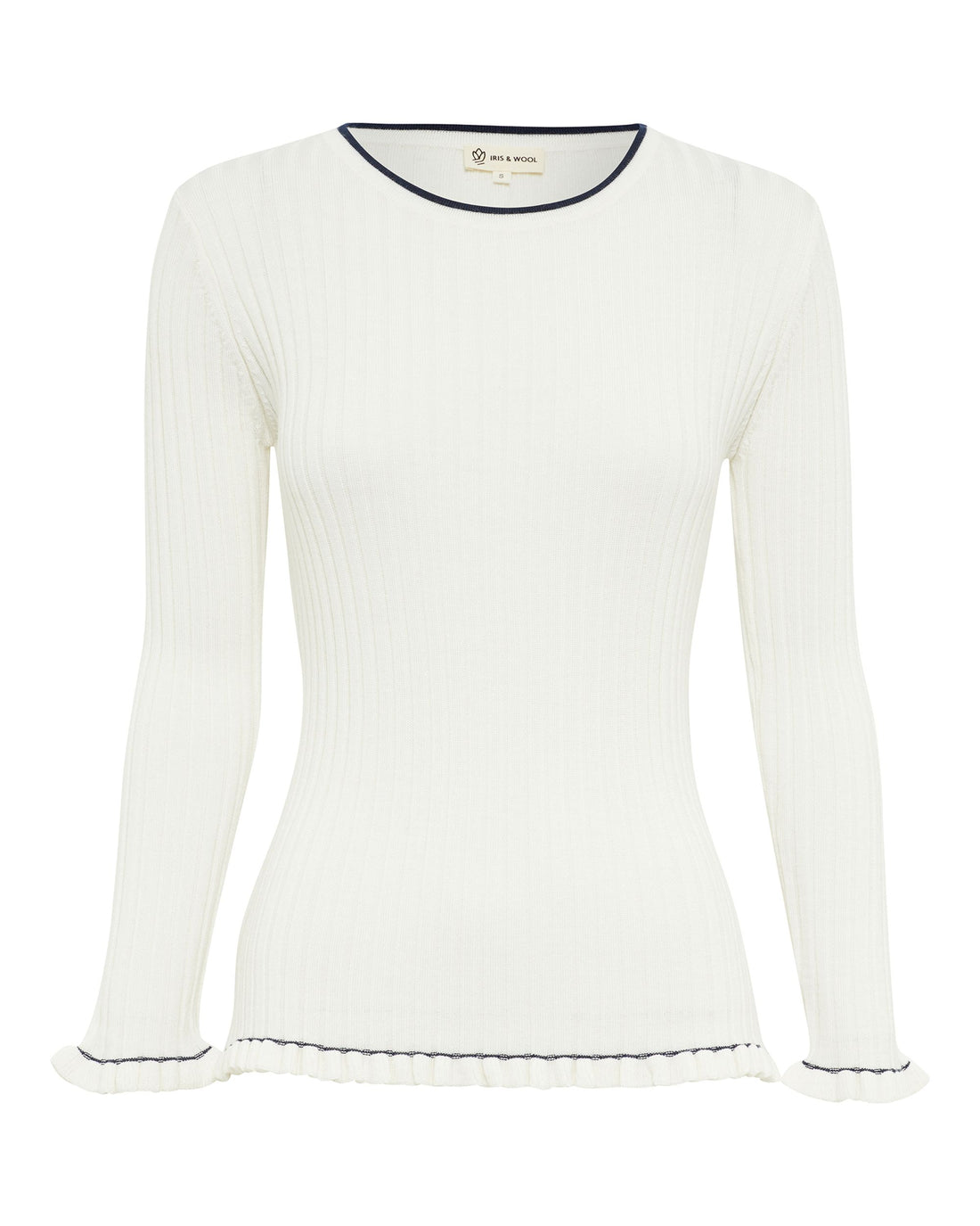 Audrey Wool Rib Top - Cream