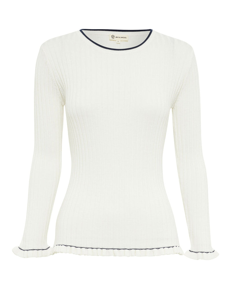 Audrey Wool Rib Top - Cream