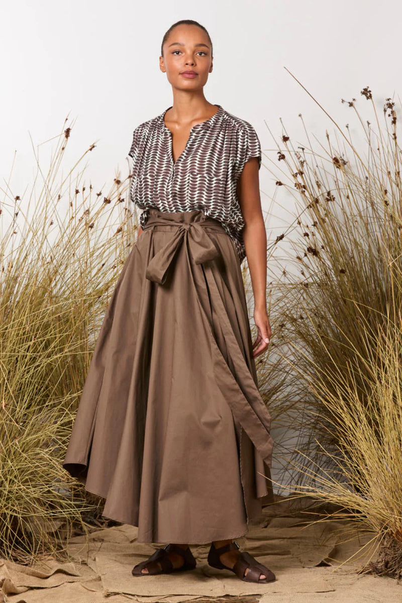 M.A. Dainty Celebrations Retro Blue/Brown Top