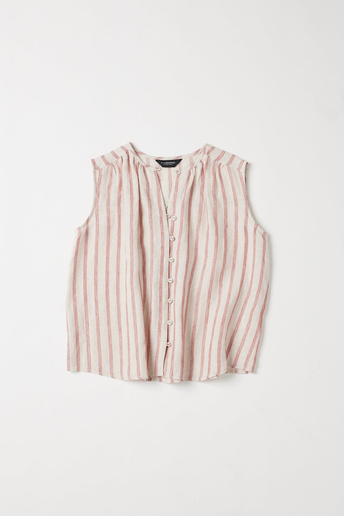 Eva's Sunday Clara Sleeveless Top Burnt Sienna Stripe