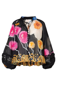 Coop - Lace To The Top Blouse - Black