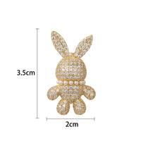 Rhinestone Bunny Brooch
