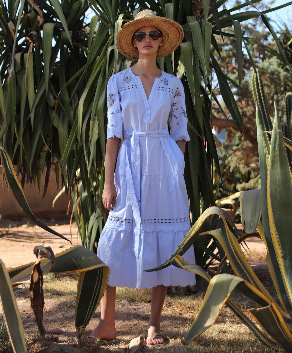 Rose & Rose Dahlia Dress in Banker Blue - front