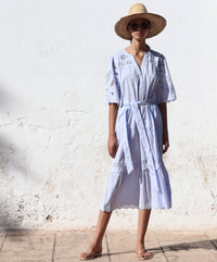 Rose & Rose Dahlia Dress in Banker Blue - back