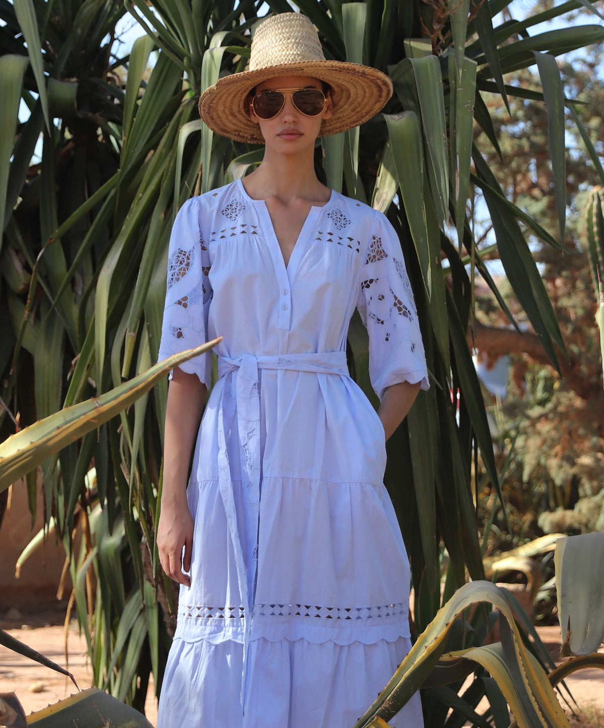Rose & Rose Dahlia Dress in Banker Blue - side