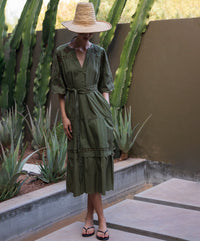 Rose & Rose Dahlia Dress in Olive - side