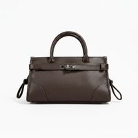 Tania Hird Oxford leather bag matt brown genuine leather cowhide — Zoe Clare Leura Village Blue Mountains