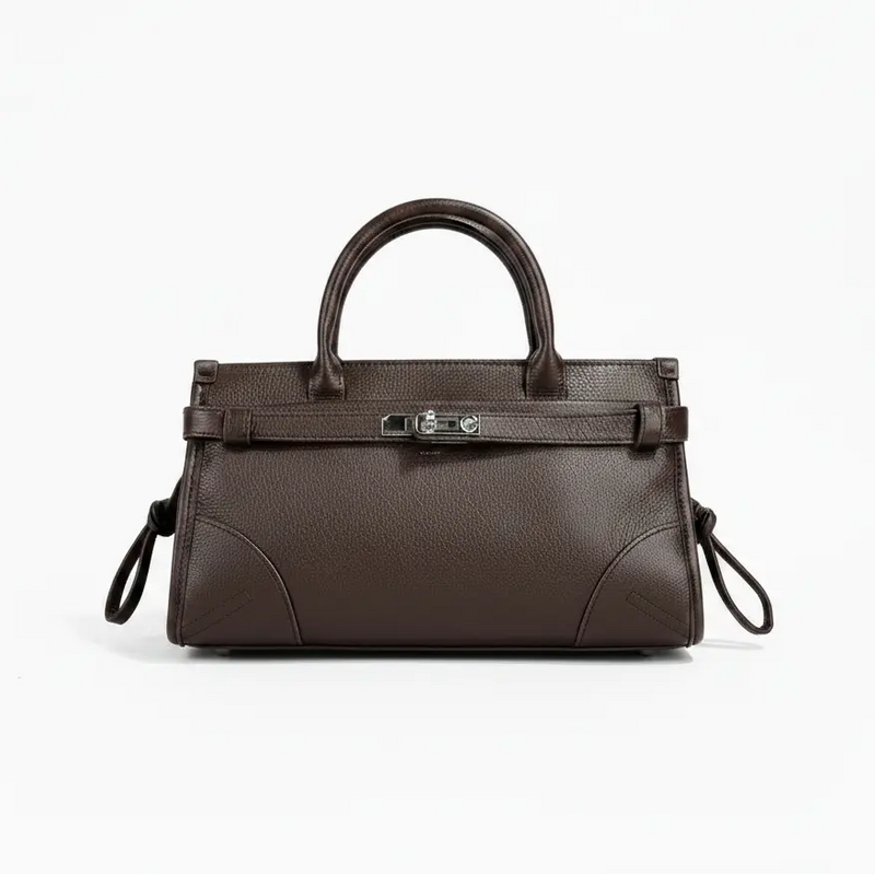 Tania Hird Oxford leather bag matt brown genuine leather cowhide — Zoe Clare Leura Village Blue Mountains