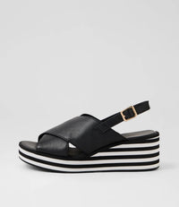 Django & Juliette - Farise Black Leather Sandals