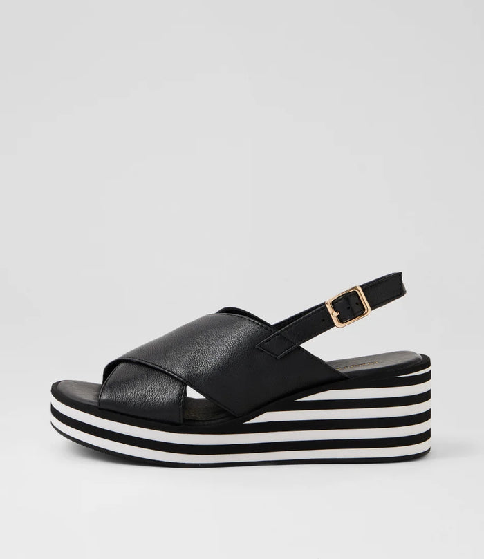 Django & Juliette - Farise Black Leather Sandals