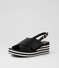 Django & Juliette - Farise Black Leather Sandals
