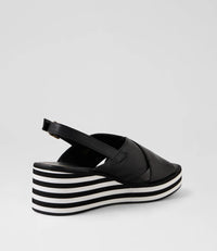 Django & Juliette - Farise Black Leather Sandals