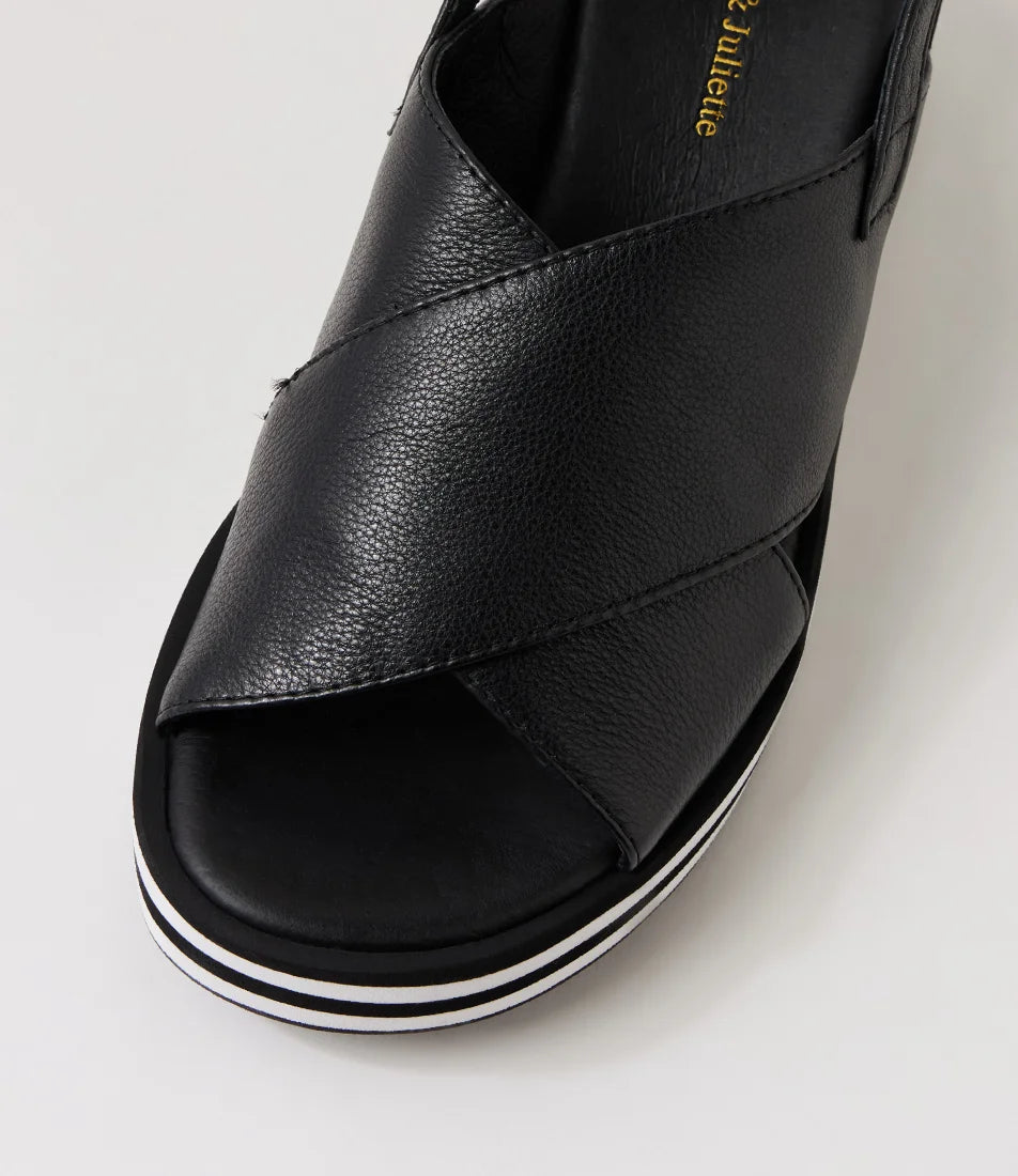 Django & Juliette - Farise Black Leather Sandals