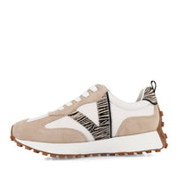 Django & Juliette Orange sneaker in Beige White side view