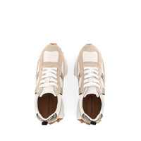 Django & Juliette Orange sneaker in Beige White sole detail