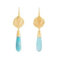 Ancient Coin Amazonite Drops