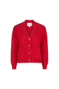 Maxted - Button Down Cardigan in Red