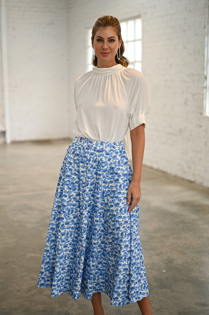 Wyatt Wylde - Mira Skirt - Blue Floral