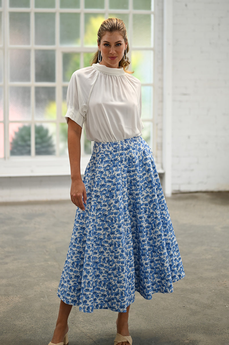 Wyatt Wylde - Mira Skirt - Blue Floral